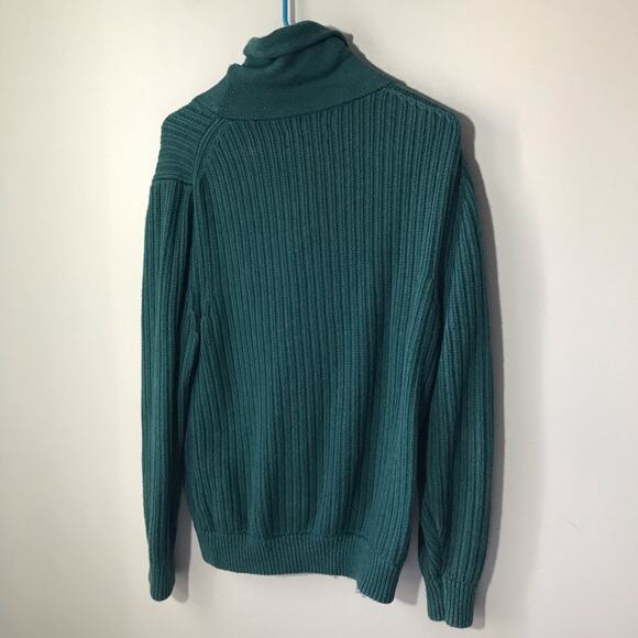 Duluth Trading Co. cotton wool high neck buttons green pullover knit sweater S - Picture 2 of 8